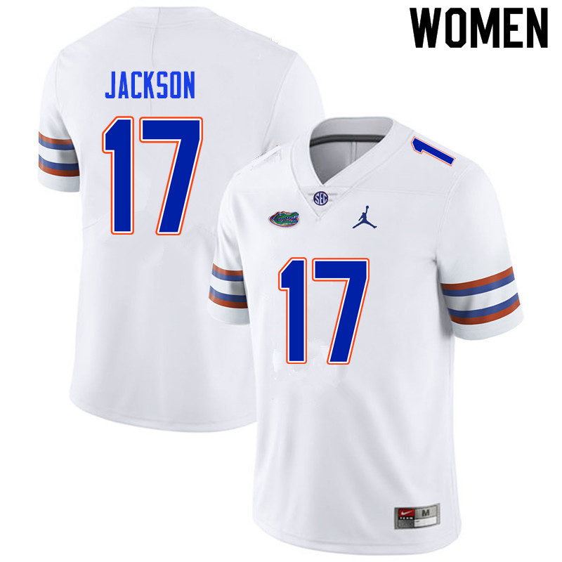Women #17 Kahleil Jackson Florida Gators College Football Jerseys Sale-White